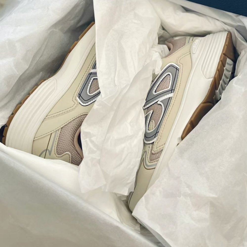 Dior B30 fabric casual sneakers Cream US 6